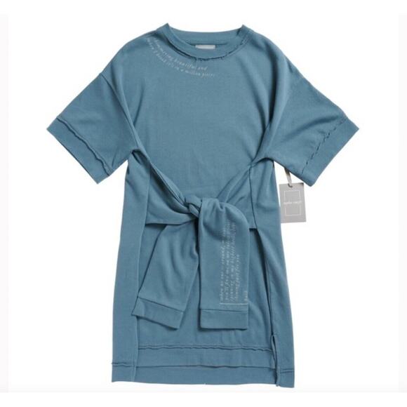 Taylor Swift Mirrorball Folklore T-Shirt Dress Blue Tie Waist Size Medium - Picture 10 of 10